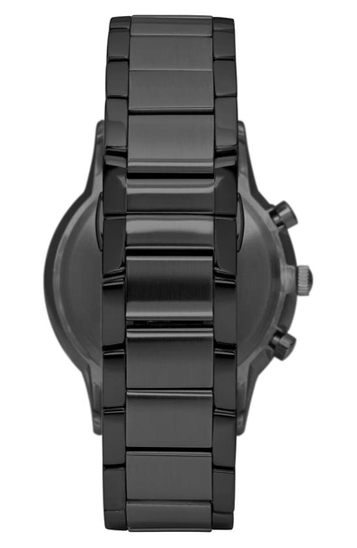 Shop Emporio Armani Chronograph Quartz Bracelet Watch, 43mm In Black