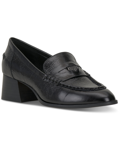 Shop Vince Camuto Women's Carissla Tailored Loafer Flats In Black Leather