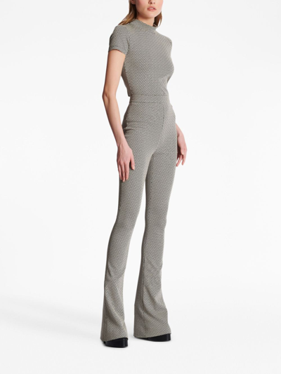 Balmain Monogram Jacquard Flared Trousers In Gfe