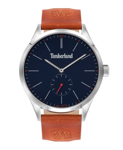 Shop Timberland Men's Quartz Brown Leather Strap Watch, 46mm