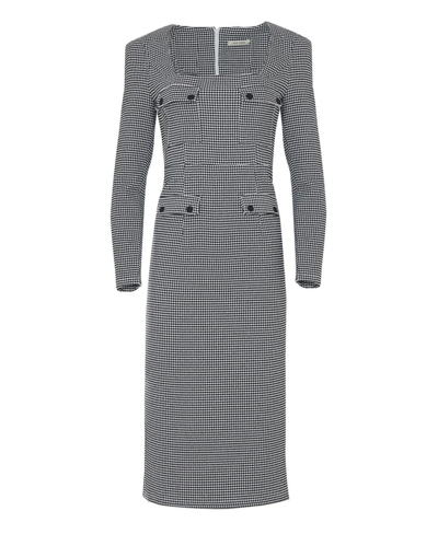 Shop Nocturne Women's Shoulder Pad Midi Dress In Grey