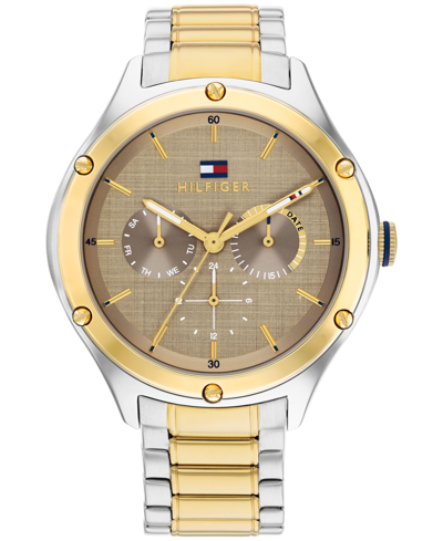 Shop Tommy Hilfiger Women's Multifunction Two-tone Stainless Steel Watch 40mm In Two Tone