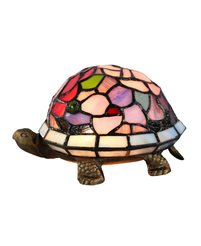 Shop Dale Tiffany Toto Turtle Floral Accent Lamp In Multi