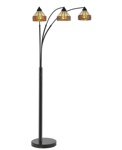 Shop Dale Tiffany Sareena Arc 3-light Floor Lamp In Beige