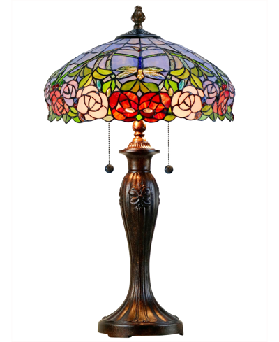 Shop Dale Tiffany Zenia Rose Table Lamp In Multi