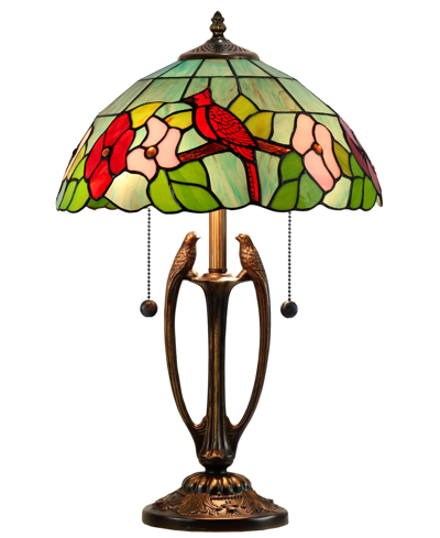 Shop Dale Tiffany Benezia Birds Table Lamp In Green