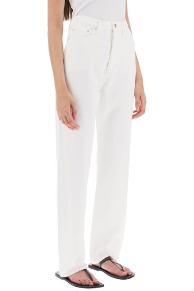 Shop Totême Twisted Seam Straight Jeans In White
