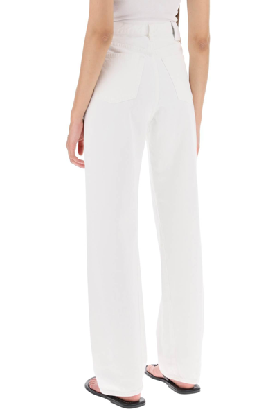 Shop Totême Twisted Seam Straight Jeans In White