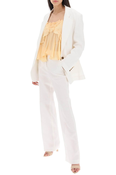 Shop Hebe Studio 'loulou' Linen Pants In White