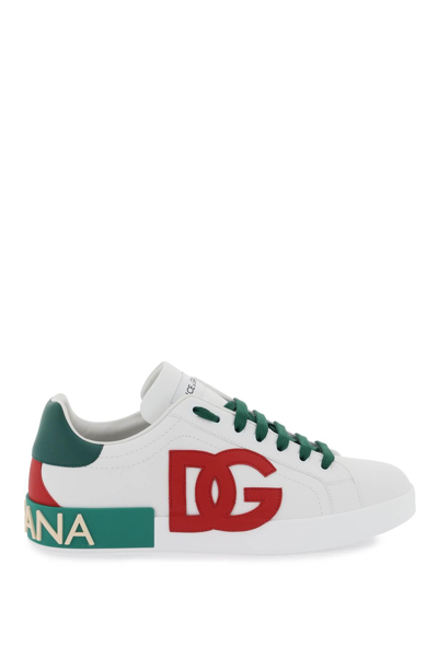 Shop Dolce & Gabbana Portofino Sneakers In White,green,red