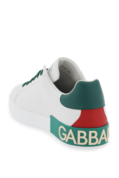 Shop Dolce & Gabbana Portofino Sneakers In White,green,red