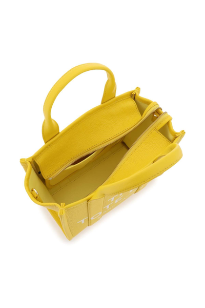 Shop Marc Jacobs 'the Leather Small Tote Bag' In Yellow