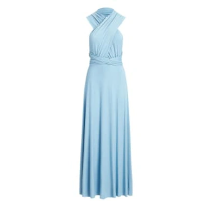 Shop Ralph Lauren Womenswear Wrap-around Jersey Cocktail Dress In Blue