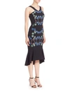 PETER PILOTTO Cady Embroidered Peplum Hem Dress