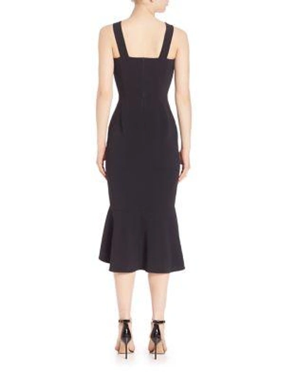 Shop Peter Pilotto Cady Embroidered Peplum Hem Dress In Black