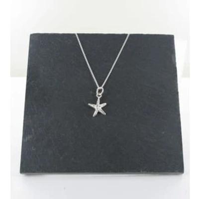 Shop Siren Silver Starfish Charm Necklace Sterling Silver In Metallic