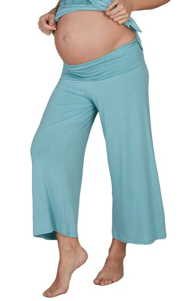 Shop Cache Coeur Origin Wide Leg Maternity Pants In Ocean