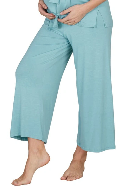 Shop Cache Coeur Origin Wide Leg Maternity Pants In Ocean