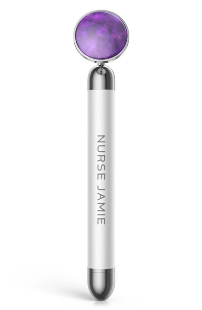 Nurse Jamie Good Vibrations Massaging Tool & Moisturizing Oil Set Usd $170 Value, 1 oz In Purple/ White/ Silver/ Blue