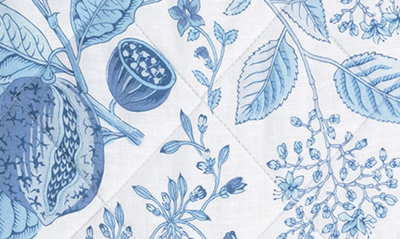 Matouk Pomegranate Quilted Linen Pillow Sham In Porcelain Blue