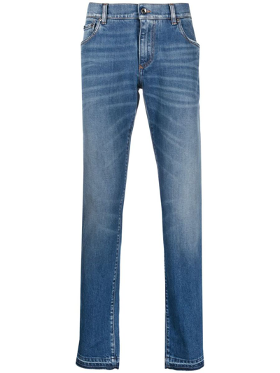 Shop Dolce & Gabbana Mid-rise Skinny Jeans In Blue