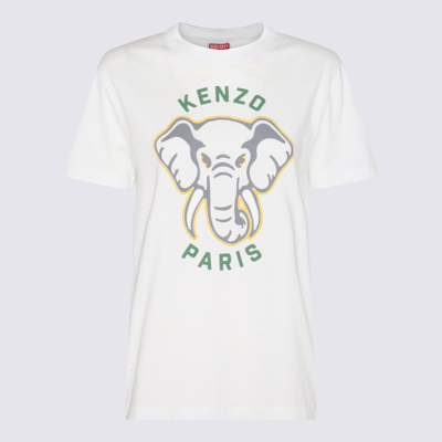 Shop Kenzo White Multicolour Cotton Varsity Jungle T-shirt In Off-white