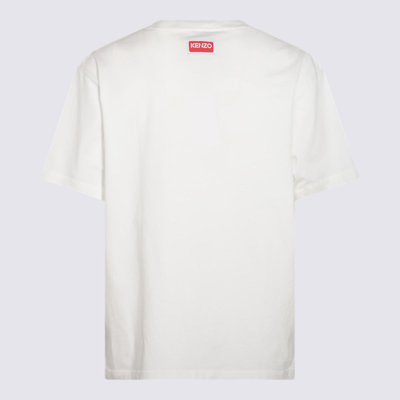 Shop Kenzo White Multicolour Cotton T-shirt In Beige
