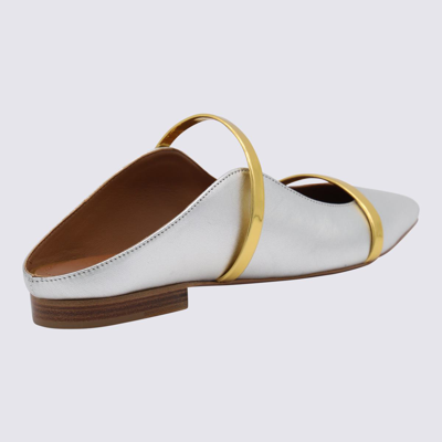 Shop Malone Souliers Silver And Gold-tone Leathher Maureen Flat Shoes