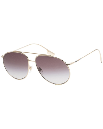Shop Burberry Women's Be3138 61mm Sunglasses In Gold