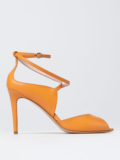 Anna F Heeled Sandals . Woman In Orange