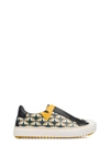 FENDI Black/Yellow Bag Bugs Leather Slip On Sneaker,8E51085H9F073V