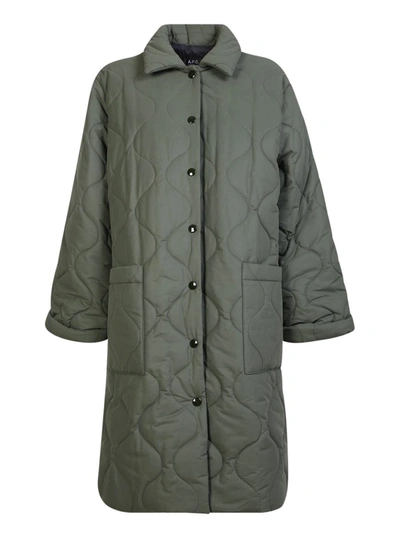 A.p.c. Down Jackets In Green