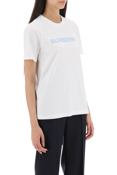 Shop Burberry 'margot' T-shirt With Logo Print In White