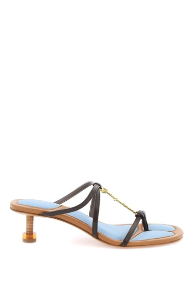 Shop Jacquemus 'pralu Basses' Sandals In Multicolor