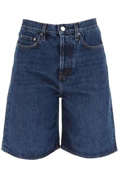 Shop Totême Toteme Denim Shorts In Blue