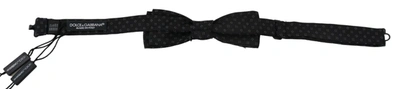 Shop Dolce & Gabbana Black Silk Patterned Neckmen's Men Accessory Bow Men's Tie