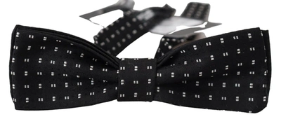 Shop Dolce & Gabbana Black Silk Patterned Neck Papillon Accessory Bow Men's Tie