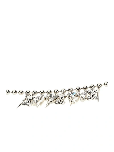 Shop Alessandra Rich 'chain' Necklace In Silver