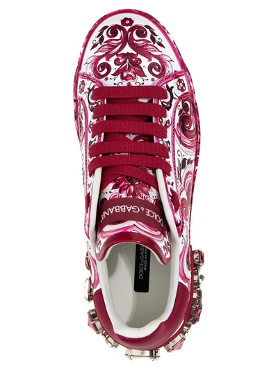 Shop Dolce & Gabbana 'portofino' Sneakers In Fuchsia