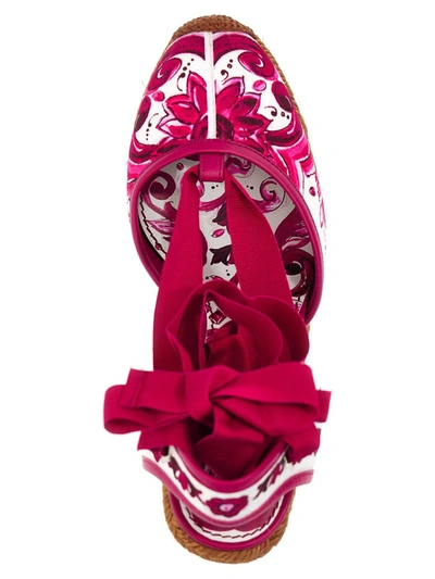 Shop Dolce & Gabbana Maiolica Wedges In Fuchsia