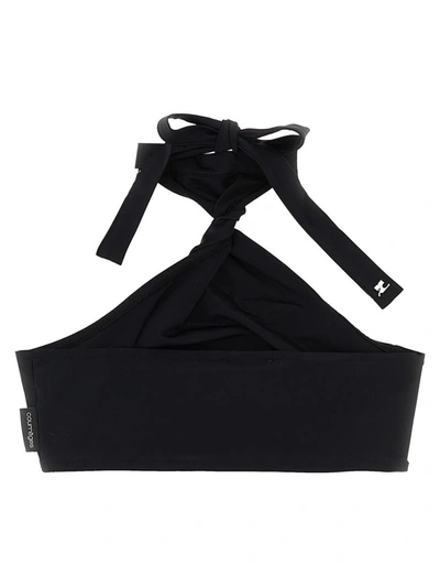 Shop Courrèges Twisted Bikini Top In Black