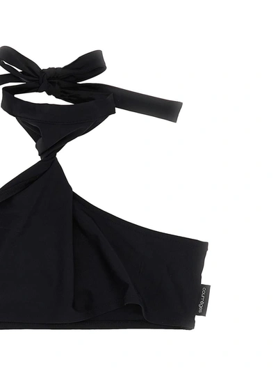 Shop Courrèges Twisted Bikini Top In Black