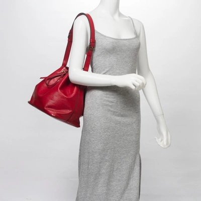 Louis Vuitton, Bags, Louis Vuitton Noe Black Stitching Pm In Red Epi