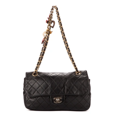 Pre-owned Chanel Classic Flap Marine Charms Medium In Black