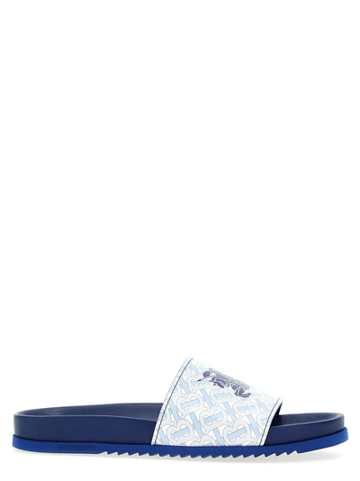 Shop Burberry Summer Capsule Slides Sandals Blue