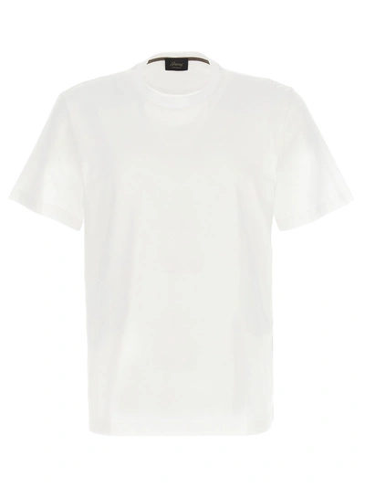 Shop Brioni Embroidered Logo T-shirt White