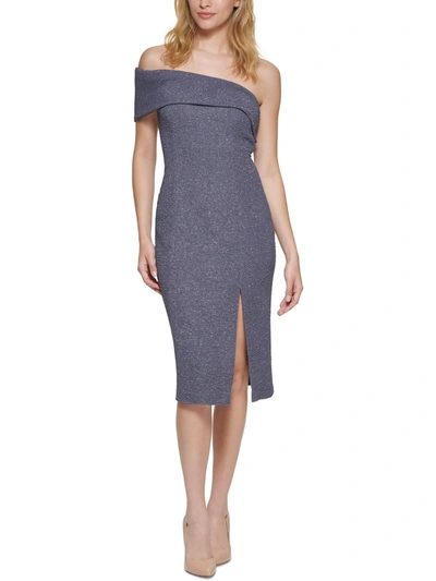 Shop Eliza J Womens Textured Midi Bodycon Dress In Blue