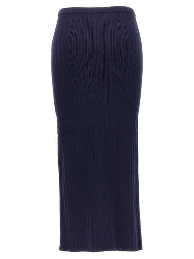 Shop Alessandra Rich Knit Midi Skirt Skirts Blue
