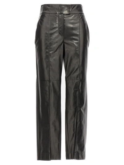 Shop Brunello Cucinelli Leather Pants Black