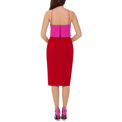 Shop Betsy & Adam Womens Colorblock Knee-length Halter Dress In Multi